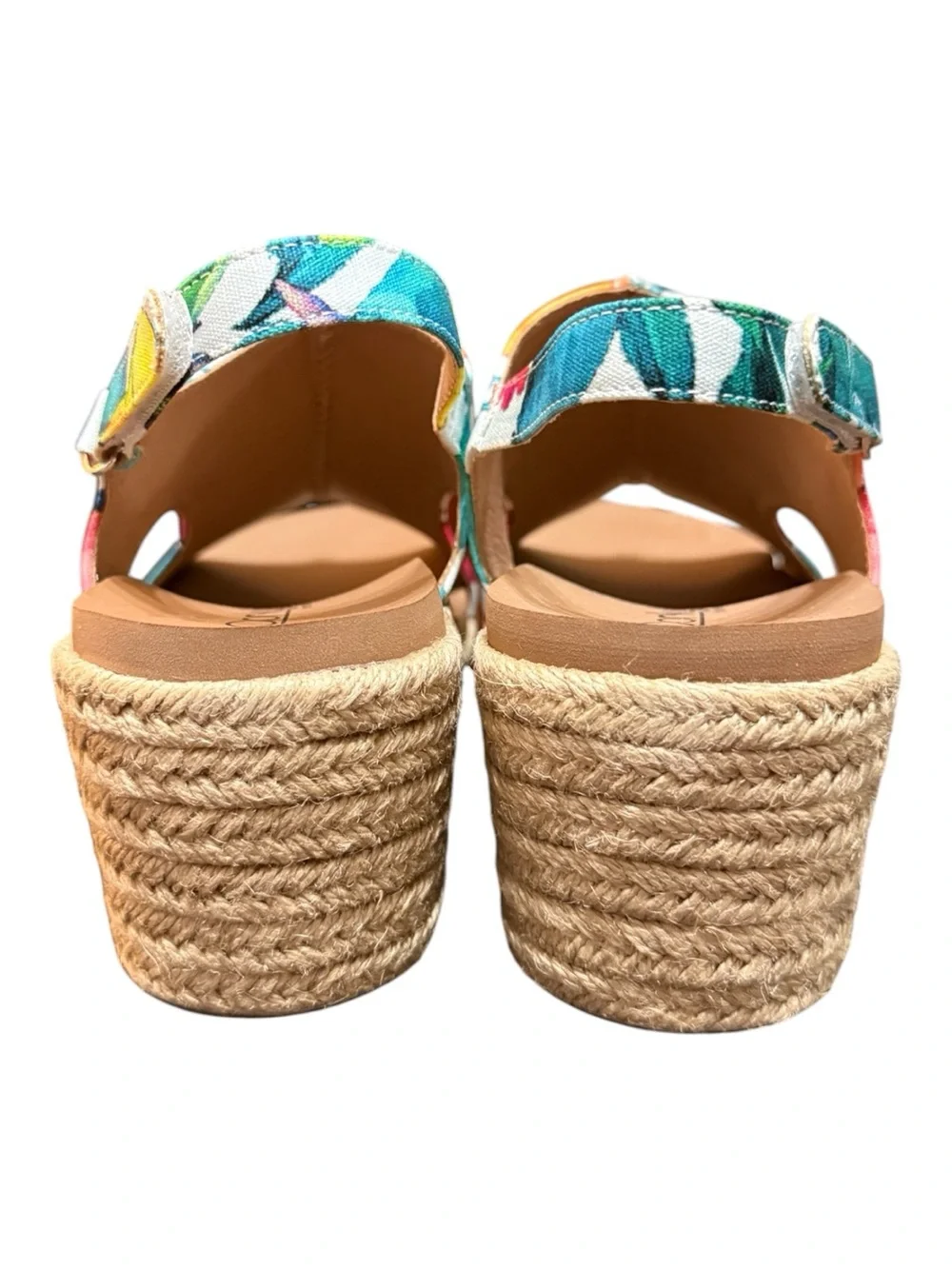 Corkys Carley White Multi Floral Jute Wedge Sandals Size 10 NIB